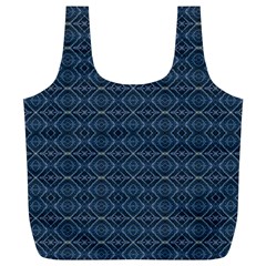 Blue Diamonds Motif Fancy Pattern Design Full Print Recycle Bag (XL) from ArtsNow.com Front