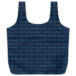 Blue Diamonds Motif Fancy Pattern Design Full Print Recycle Bag (XL)