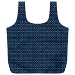 Blue Diamonds Motif Fancy Pattern Design Full Print Recycle Bag (XL)