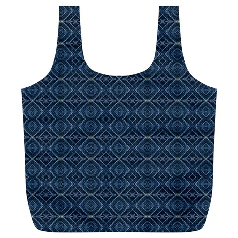 Blue Diamonds Motif Fancy Pattern Design Full Print Recycle Bag (XL) from ArtsNow.com Back