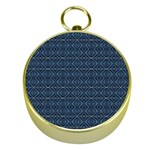 Blue Diamonds Motif Fancy Pattern Design Gold Compasses