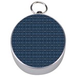 Blue Diamonds Motif Fancy Pattern Design Silver Compasses
