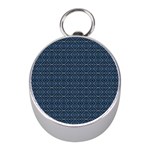 Blue Diamonds Motif Fancy Pattern Design Mini Silver Compasses