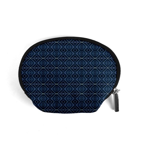 Blue Diamonds Motif Fancy Pattern Design Accessory Pouch (Small) from ArtsNow.com Front