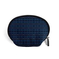 Blue Diamonds Motif Fancy Pattern Design Accessory Pouch (Small) from ArtsNow.com Front