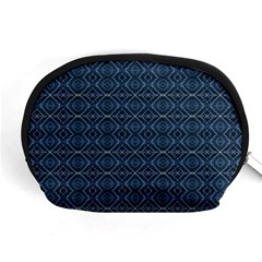 Blue Diamonds Motif Fancy Pattern Design Accessory Pouch (Medium) from ArtsNow.com Front