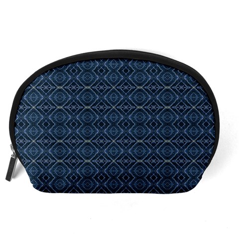Blue Diamonds Motif Fancy Pattern Design Accessory Pouch (Large) from ArtsNow.com Back