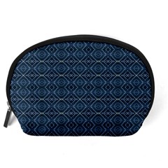 Blue Diamonds Motif Fancy Pattern Design Accessory Pouch (Large) from ArtsNow.com Back