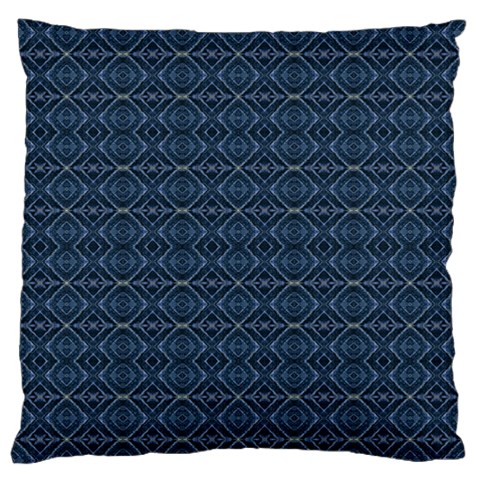 Blue Diamonds Motif Fancy Pattern Design Standard Premium Plush Fleece Cushion Case (One Side) from ArtsNow.com Front