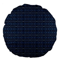 Blue Diamonds Motif Fancy Pattern Design Large 18  Premium Flano Round Cushions from ArtsNow.com Back
