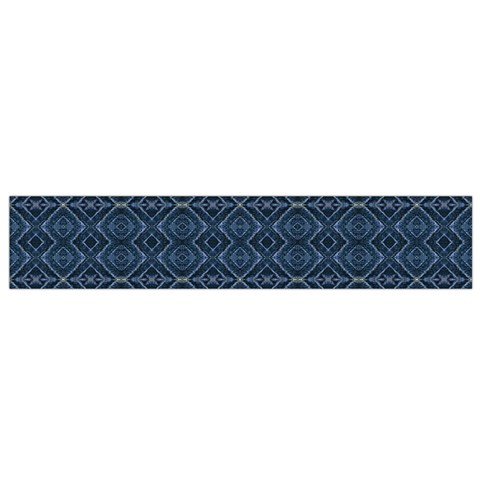 Blue Diamonds Motif Fancy Pattern Design Small Premium Plush Fleece Scarf from ArtsNow.com Front