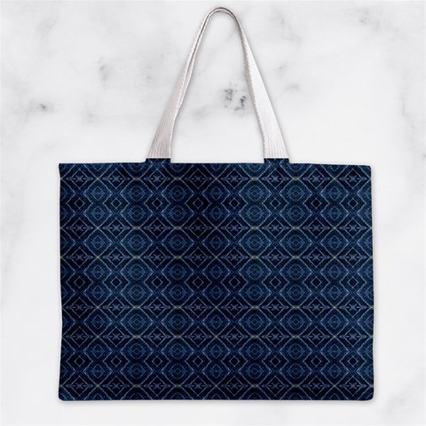 Blue Diamonds Motif Fancy Pattern Design Zipper Mini Tote Bag from ArtsNow.com Back