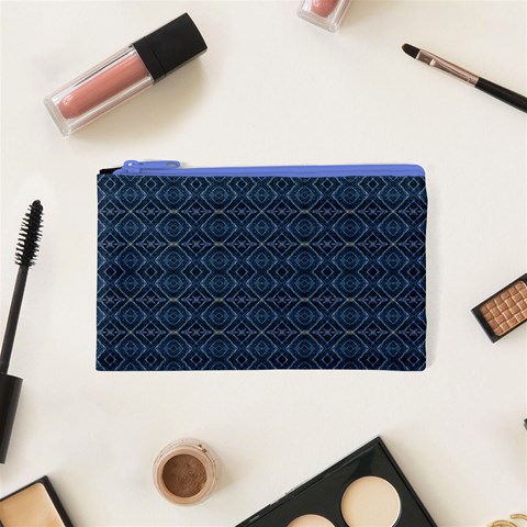 Blue Diamonds Motif Fancy Pattern Design Cosmetic Bag (XS) from ArtsNow.com Front