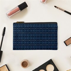 Blue Diamonds Motif Fancy Pattern Design Cosmetic Bag (XS) from ArtsNow.com Front