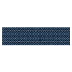 Blue Diamonds Motif Fancy Pattern Design Oblong Satin Scarf (16  x 60 )