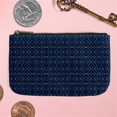 Blue Diamonds Motif Fancy Pattern Design Large Coin Purse from ArtsNow.com Front