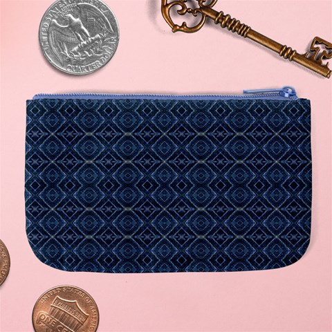 Blue Diamonds Motif Fancy Pattern Design Large Coin Purse from ArtsNow.com Back