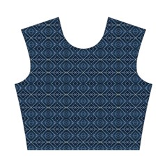 Blue Diamonds Motif Fancy Pattern Design Cotton Crop Top from ArtsNow.com Front