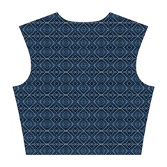 Blue Diamonds Motif Fancy Pattern Design Cotton Crop Top from ArtsNow.com Back