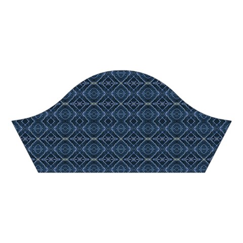 Blue Diamonds Motif Fancy Pattern Design Cotton Crop Top from ArtsNow.com Left Sleeve