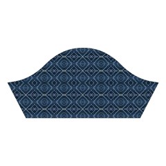 Blue Diamonds Motif Fancy Pattern Design Cotton Crop Top from ArtsNow.com Left Sleeve