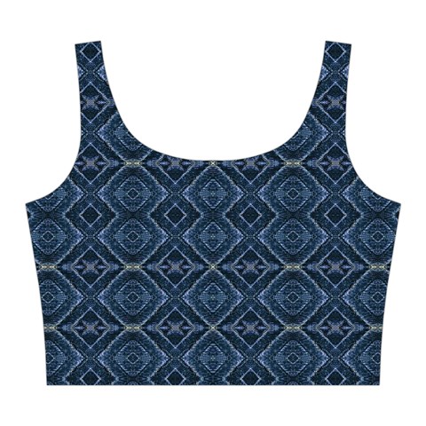 Blue Diamonds Motif Fancy Pattern Design Midi Sleeveless Dress from ArtsNow.com Top Back