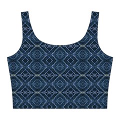 Blue Diamonds Motif Fancy Pattern Design Midi Sleeveless Dress from ArtsNow.com Top Back