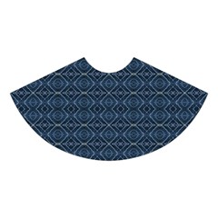 Blue Diamonds Motif Fancy Pattern Design Midi Sleeveless Dress from ArtsNow.com Skirt Front