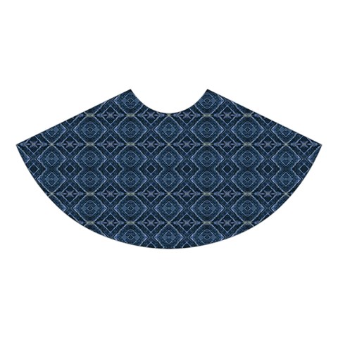 Blue Diamonds Motif Fancy Pattern Design Midi Sleeveless Dress from ArtsNow.com Skirt Back