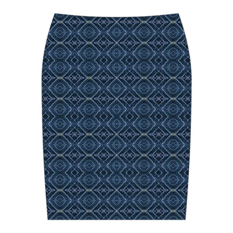 Blue Diamonds Motif Fancy Pattern Design Midi Wrap Pencil Skirt from ArtsNow.com Back
