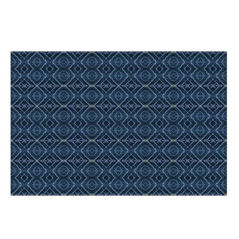 Blue Diamonds Motif Fancy Pattern Design Waist Pouch (Large) from ArtsNow.com Loop