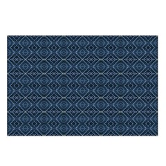 Blue Diamonds Motif Fancy Pattern Design Waist Pouch (Large) from ArtsNow.com Loop