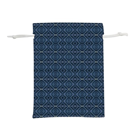 Blue Diamonds Motif Fancy Pattern Design Lightweight Drawstring Pouch (M) from ArtsNow.com Front