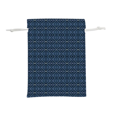 Blue Diamonds Motif Fancy Pattern Design Lightweight Drawstring Pouch (L) from ArtsNow.com Front