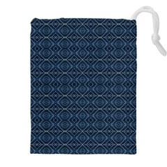 Blue Diamonds Motif Fancy Pattern Design Drawstring Pouch (4XL) from ArtsNow.com Front