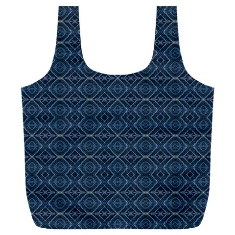 Blue Diamonds Motif Fancy Pattern Design Full Print Recycle Bag (XXL) from ArtsNow.com Front