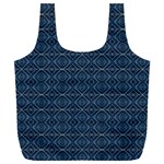 Blue Diamonds Motif Fancy Pattern Design Full Print Recycle Bag (XXL)