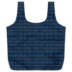 Blue Diamonds Motif Fancy Pattern Design Full Print Recycle Bag (XXXL) from ArtsNow.com Back