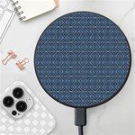 Blue Diamonds Motif Fancy Pattern Design Wireless Fast Charger(Black)