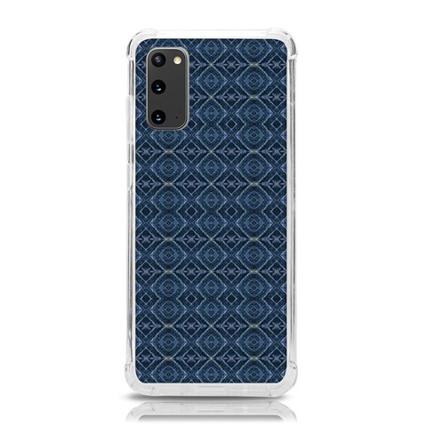 Blue Diamonds Motif Fancy Pattern Design Samsung Galaxy S20 6.2 Inch TPU UV Case from ArtsNow.com Front