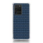 Blue Diamonds Motif Fancy Pattern Design Samsung Galaxy S20 Ultra 6.9 Inch TPU UV Case