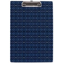 Blue Diamonds Motif Fancy Pattern Design A4 Acrylic Clipboard from ArtsNow.com Front