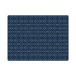 Blue Diamonds Motif Fancy Pattern Design One Side Premium Plush Fleece Blanket (Mini)