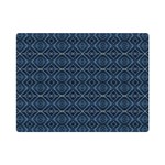 Blue Diamonds Motif Fancy Pattern Design One Side Premium Plush Fleece Blanket (Mini)