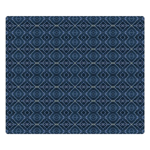 Blue Diamonds Motif Fancy Pattern Design One Side Premium Plush Fleece Blanket (Small) from ArtsNow.com 50 x40  Blanket Front