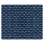 Blue Diamonds Motif Fancy Pattern Design One Side Premium Plush Fleece Blanket (Small)