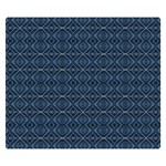 Blue Diamonds Motif Fancy Pattern Design One Side Premium Plush Fleece Blanket (Small)