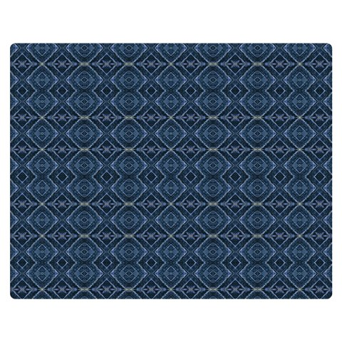 Blue Diamonds Motif Fancy Pattern Design One Side Premium Plush Fleece Blanket (Medium) from ArtsNow.com 60 x50  Blanket Front
