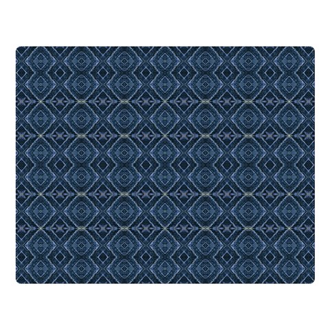 Blue Diamonds Motif Fancy Pattern Design One Side Premium Plush Fleece Blanket (Large) from ArtsNow.com 80 x60  Blanket Front