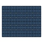Blue Diamonds Motif Fancy Pattern Design One Side Premium Plush Fleece Blanket (Large)
